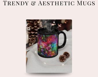 Colorful Bubbles Coffee Mug: Fun Rainbow Art Kitchen Decor