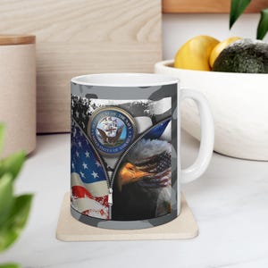 Patriotic Eagle Ceramic Mug: July 4th Coffee Cup