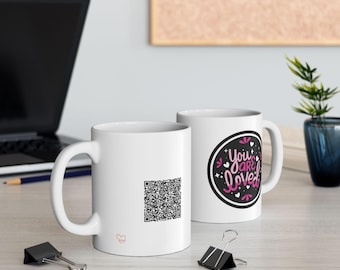 Personalized QR Code Ceramic Mug, Custom Voice Message Mom Gift