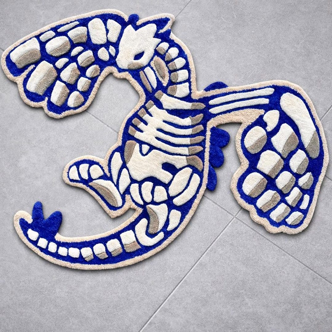 Skeleton Pokemon Rug 3D Skeletal Pokémon Hand-tufted Rug - Custom Size X-ray Lugia Inspired ...
