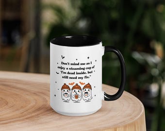 Taza de café divertida / Taza de té con humor "Muerto por dentro"