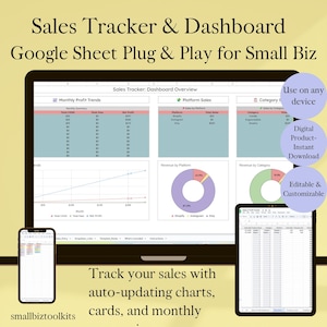 Small Business Sales Tracker: Google Sheets Dashboard (Digital Download)