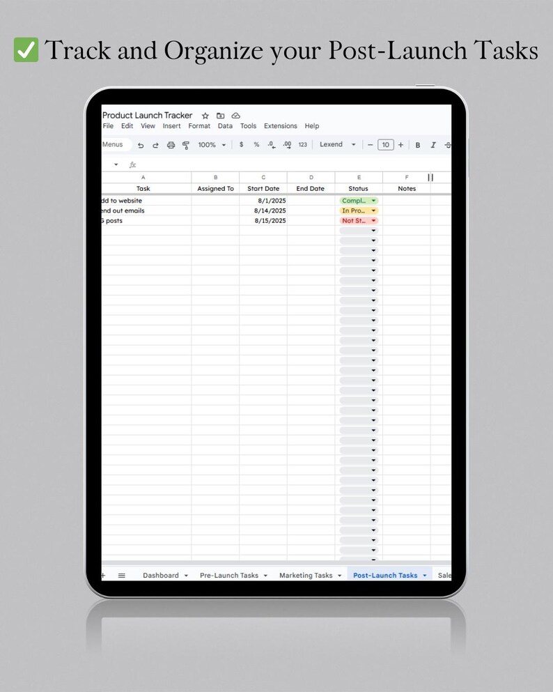 Product Launch Tracker: Google Sheets Planner for Etsy Sellers and ...