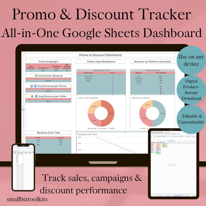 Promo & Price Tracker | Google Sheets Sales Dashboard (digital Download ...