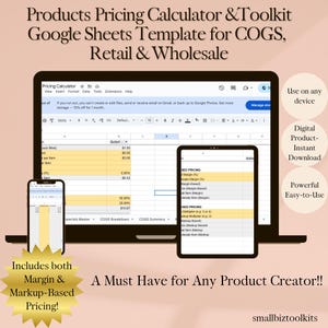Product Pricing Calculator | Google Sheets Template for COGS, Retail & Wholesale Pricing