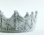 Knight Crown Headband for unisex Dress Up, Pretend Play, Adventure Play in Silver Gray Knit Lace Knit