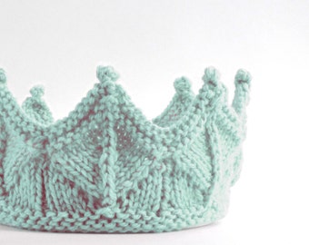 Mint Green Knit Crown Headband