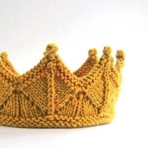 Knit Crown Baby Headband in Antique Gold image 2