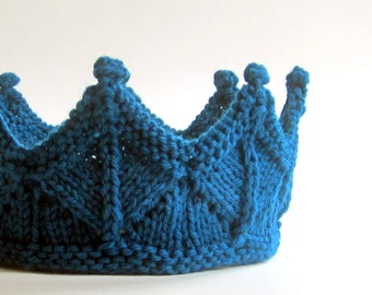 Birthday Crown in Peacock Blue Knit Lace