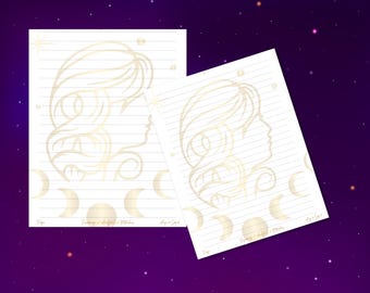 Virgo Zodiac Stationery: Moon Phase Astrology, Printable Journal Pages (PDF)