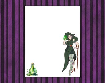 Witch Stationery: pagine per diario di Halloween, carta per album (download digitale)