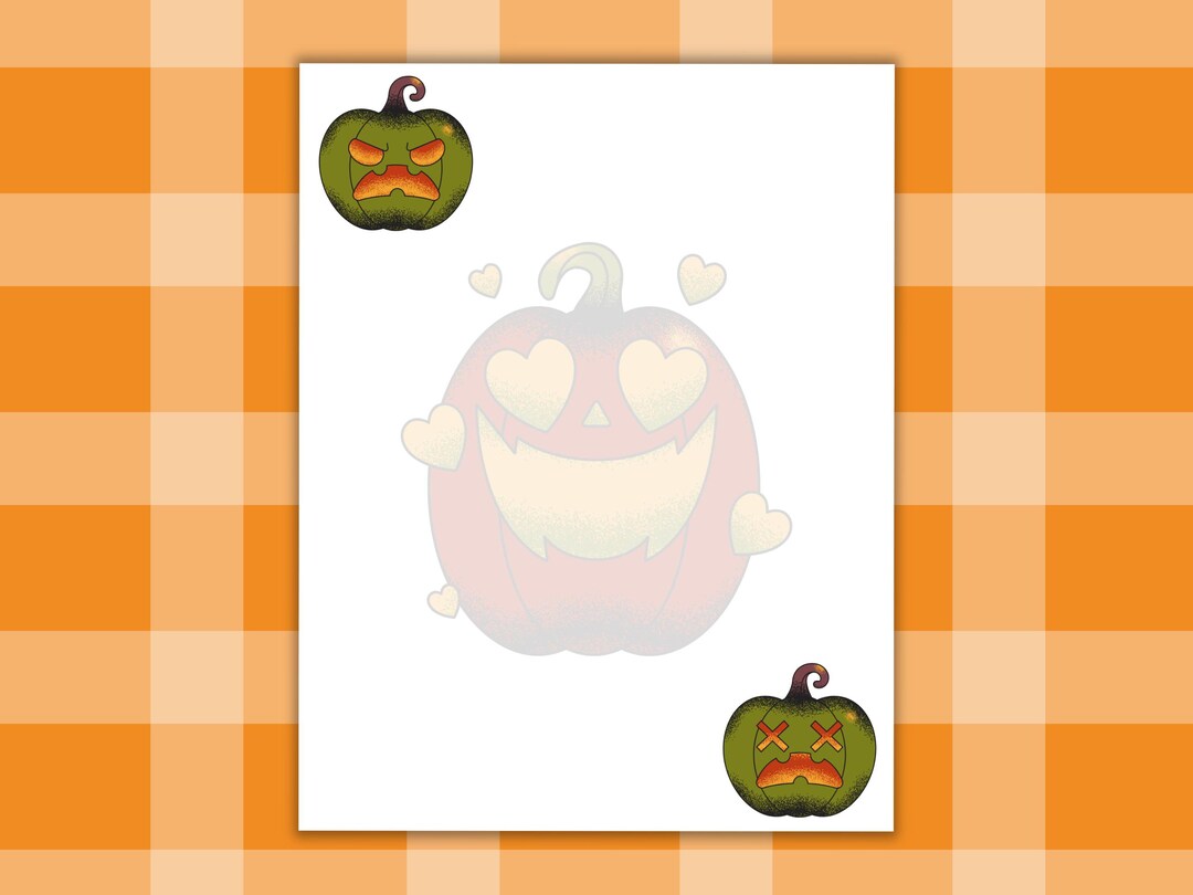 Halloween Pumpkin Stationery Spooky Cute Printable Writing Paper