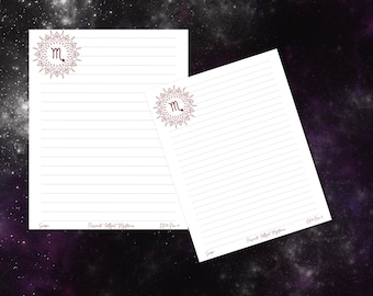 Scorpio Zodiac Stationery Set: Printable Astrology Writing Paper (Digital Download)