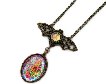 Glass Opal Victorian Gothic Fantasy Necklace