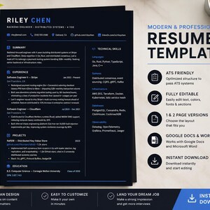 Backend Engineer Resume Template | ATS Friendly Tech CV (Google Docs)