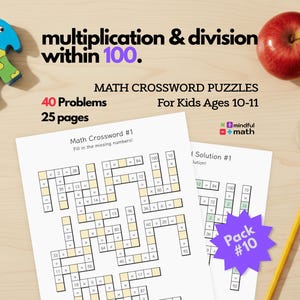Fifth Grade Math Crossword Puzzles | Multiplication & Division (PDF)