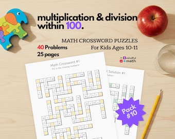 Fünfte Klasse Mathe-Kreuzworträtsel | Multiplizieren & Dividieren (PDF)