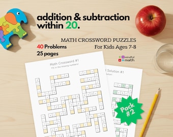 Mathe-Kreuzworträtsel | Addieren & Subtrahieren 7-8 Jahre (PDF)