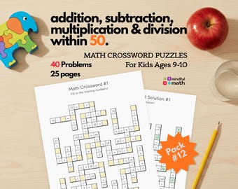 Vierte Klasse Mathe-Kreuzworträtsel | Alle Arbeitsschritte innerhalb von 50 (PDF)