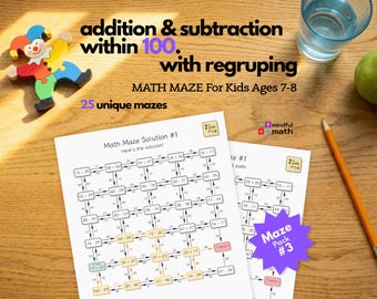 Mathe-Labyrinth addieren & subtrahieren bis 100 | Umgruppierung Praxis | Klasse Arbeitsblatt für Mathe