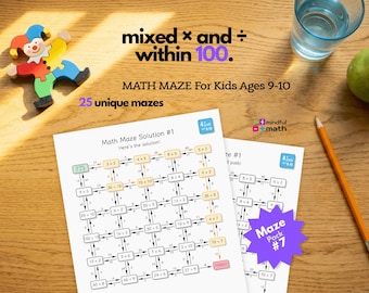 Mathe-Labyrinth Gemischt Multiplikation & Abteilung | 4.Klasse Fact Familien | Mathe-Wiederholungsaktivität