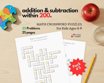 Dritte Klasse Mathe-Kreuzworträtsel | Addieren & Subtrahieren (PDF)