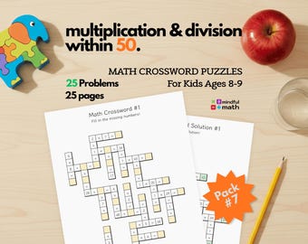 Dritte Klasse Mathe-Kreuzworträtsel | Multiplizieren & Dividieren (PDF)