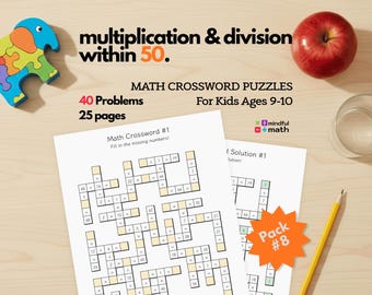 Vierte Klasse Mathe-Kreuzworträtsel | Multiplizieren & Dividieren (PDF)