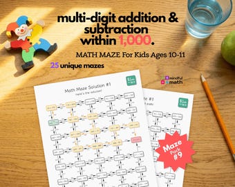 Mathe-Labyrinth mit mehrstelligen Punkten | 3-stellige Mathe-Übungen | Klasse 5 Arbeitsblatt