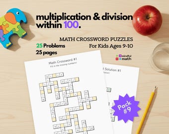 Vierte Klasse Mathe-Kreuzworträtsel | Multiplizieren & Dividieren (PDF)