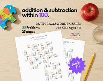2.Klasse Mathe-Kreuzworträtsel | Addieren & Subtrahieren (PDF)