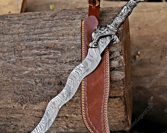 Handgefertigtes Mittelalter-Schwert aus Damaszener Stahl, Wanddekoration, 76 cm