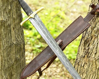 Damaszener Stahl Wikinger Schwert: Mittelalter LARP Cosplay, 60 cm kurze römische Gladius