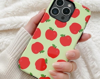 Funda para teléfono Apple, funda resistente con estampado de manzana, diseño de fruta, regalo frutal, iPhone 17, 16, 15, 14, 13, 12 y 11, Samsung S25, S24, S23, S22, Google Pixel