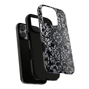 Gothic Phone Case, Stained Glass Case, Black Rose Cover, Dark Aesthetic Case, iPhone 17 16 15 14 13 13 Samsung S25 S24 S23 S22 Google Pixel image 12