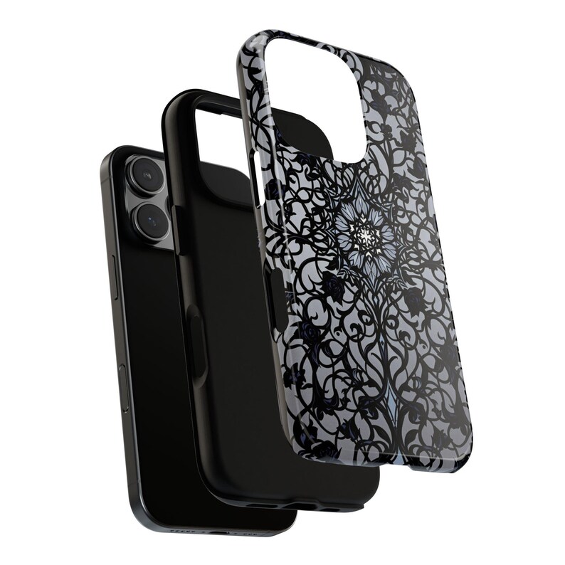 Gothic Phone Case, Stained Glass Case, Black Rose Cover, Dark Aesthetic Case, iPhone 17 16 15 14 13 13 Samsung S25 S24 S23 S22 Google Pixel image 12