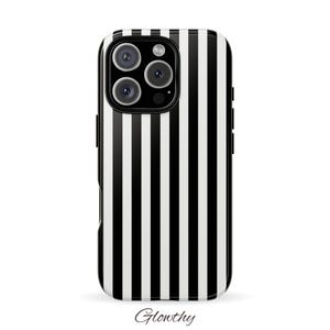Black Stripes Tough Case, Stylish Phone Case Goth, Trendy Phone Accessory, iPhone 16 15 14 13 12 11 Samsung S25 S24 S23 S22 S21 Google Pixel image 2
