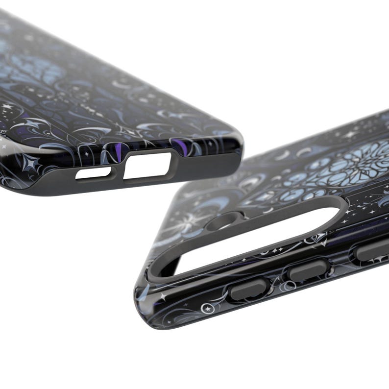Gotische telefoonhoes, glas-in-lood hoes, donkere fantasie, celestial telefoonhoes, iPhone 17 16 15 14 13 12 11 Samsung S25 S24 S23 S22 Google Pixel afbeelding 15