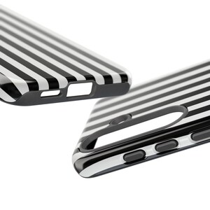 Black Stripes Tough Case, Stylish Phone Case Goth, Trendy Phone Accessory, iPhone 16 15 14 13 12 11 Samsung S25 S24 S23 S22 S21 Google Pixel image 8