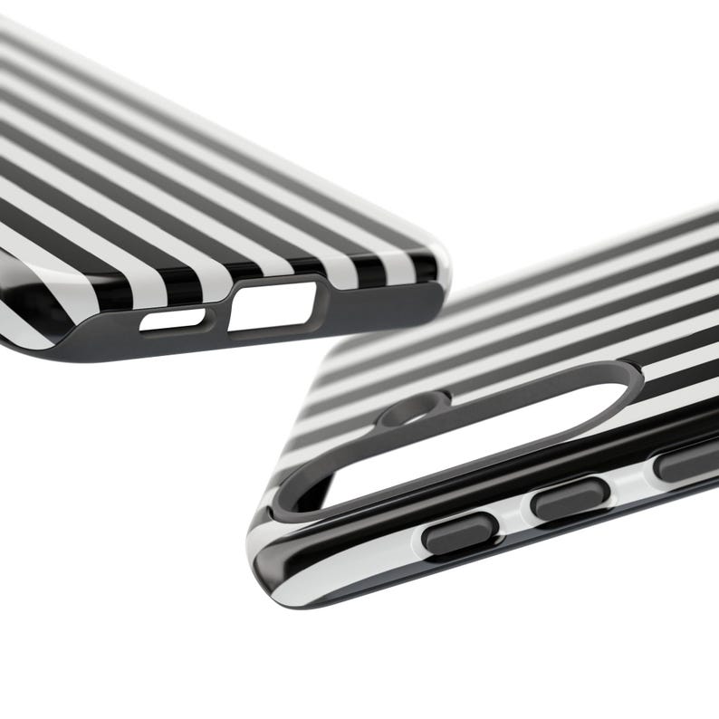 Black Stripes Tough Case, Stylish Phone Case Goth, Trendy Phone Accessory, iPhone 16 15 14 13 12 11 Samsung S25 S24 S23 S22 S21 Google Pixel image 8