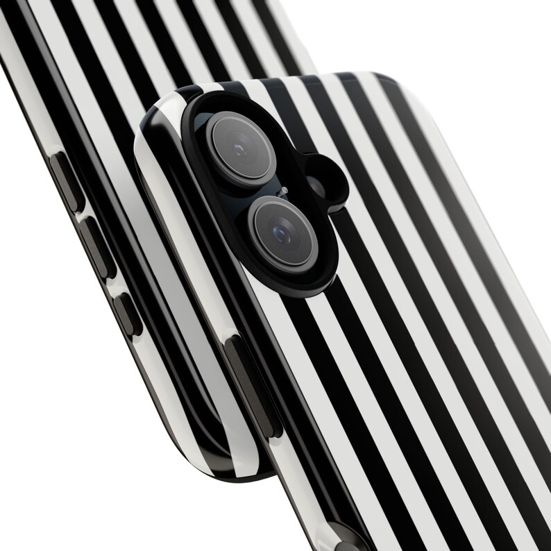 Black Stripes Tough Case, Stylish Phone Case Goth, Trendy Phone Accessory, iPhone 16 15 14 13 12 11 Samsung S25 S24 S23 S22 S21 Google Pixel image 5