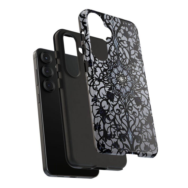 Gothic Phone Case, Stained Glass Case, Black Rose Cover, Dark Aesthetic Case, iPhone 17 16 15 14 13 13 Samsung S25 S24 S23 S22 Google Pixel image 16