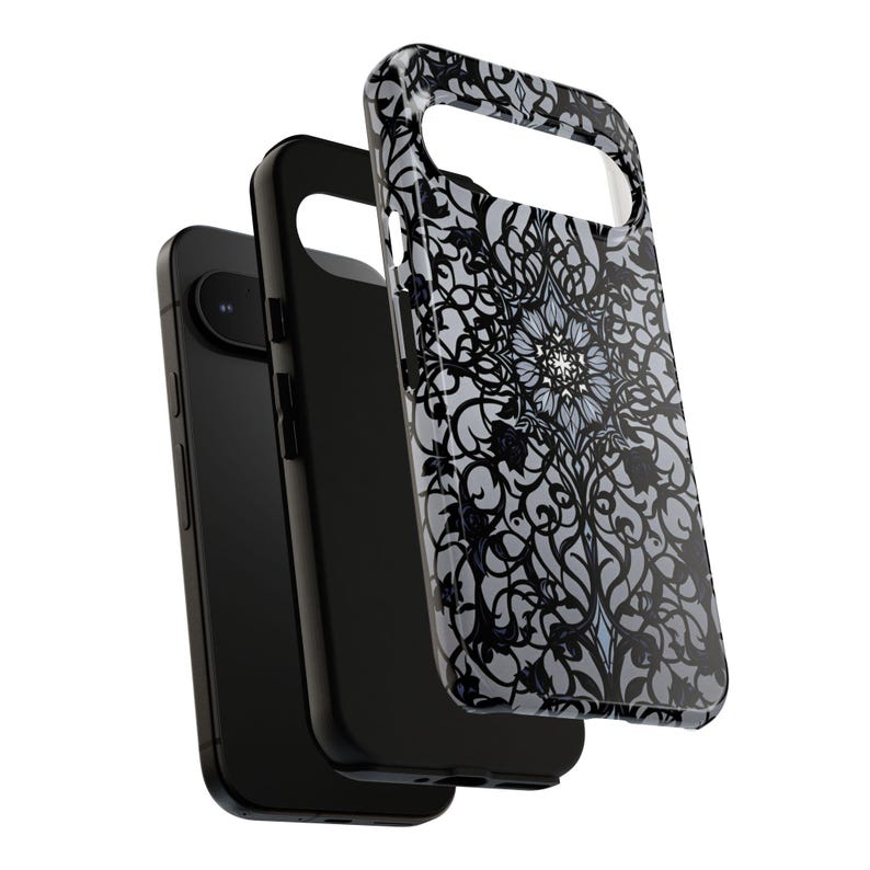 Gothic Phone Case, Stained Glass Case, Black Rose Cover, Dark Aesthetic Case, iPhone 17 16 15 14 13 13 Samsung S25 S24 S23 S22 Google Pixel image 14