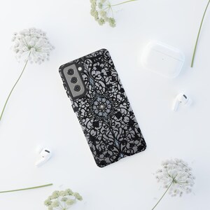 Gothic Phone Case, Stained Glass Case, Black Rose Cover, Dark Aesthetic Case, iPhone 17 16 15 14 13 13 Samsung S25 S24 S23 S22 Google Pixel image 10