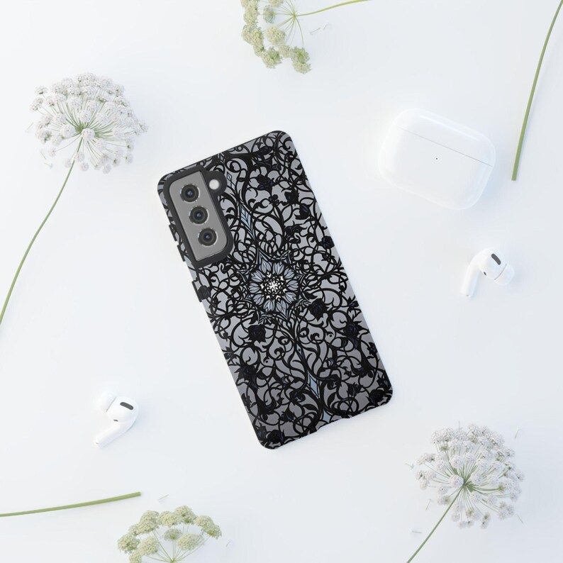 Gothic Phone Case, Stained Glass Case, Black Rose Cover, Dark Aesthetic Case, iPhone 17 16 15 14 13 13 Samsung S25 S24 S23 S22 Google Pixel image 10