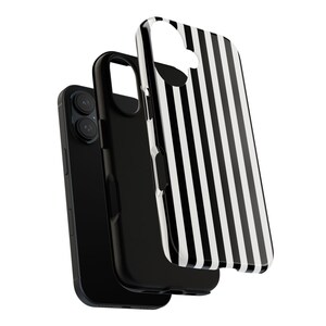 Black Stripes Tough Case, Stylish Phone Case Goth, Trendy Phone Accessory, iPhone 16 15 14 13 12 11 Samsung S25 S24 S23 S22 S21 Google Pixel image 6