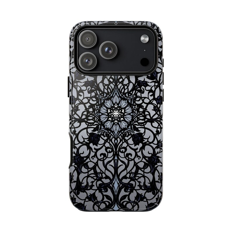 Gothic Phone Case, Stained Glass Case, Black Rose Cover, Dark Aesthetic Case, iPhone 17 16 15 14 13 13 Samsung S25 S24 S23 S22 Google Pixel image 7