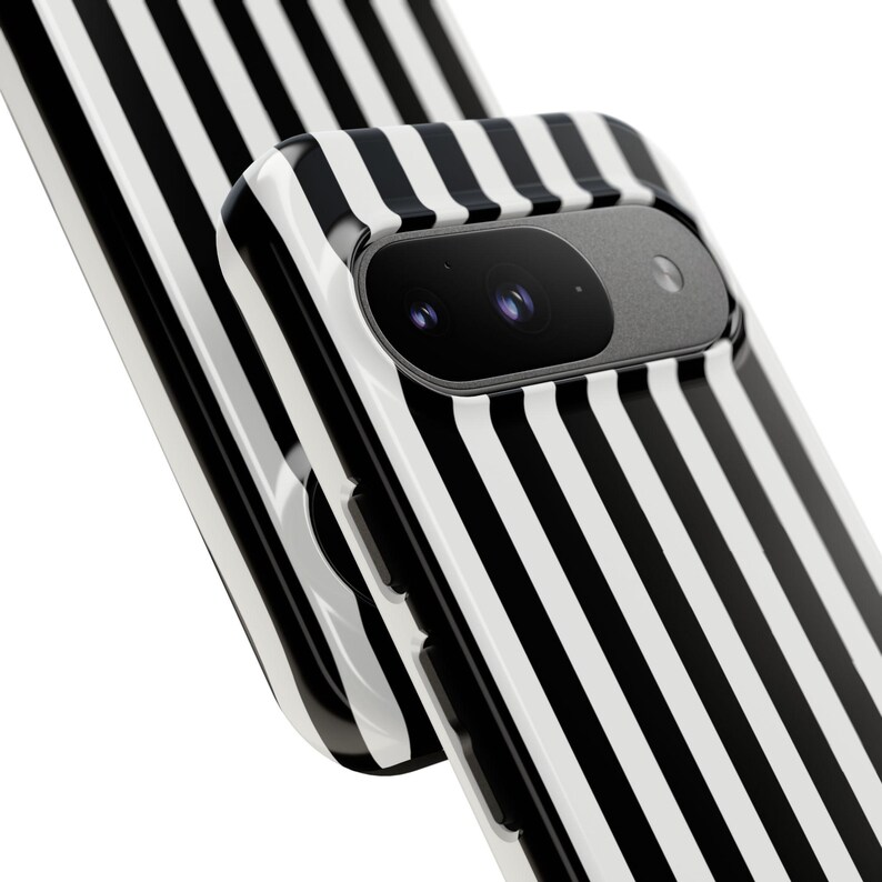 Black Stripes Tough Case, Stylish Phone Case Goth, Trendy Phone Accessory, iPhone 16 15 14 13 12 11 Samsung S25 S24 S23 S22 S21 Google Pixel image 7