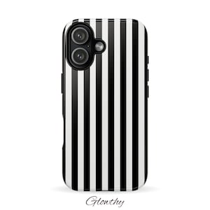 Black Stripes Tough Case, Stylish Phone Case Goth, Trendy Phone Accessory, iPhone 16 15 14 13 12 11 Samsung S25 S24 S23 S22 S21 Google Pixel image 10