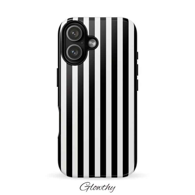 Black Stripes Tough Case, Stylish Phone Case Goth, Trendy Phone Accessory, iPhone 16 15 14 13 12 11 Samsung S25 S24 S23 S22 S21 Google Pixel image 10